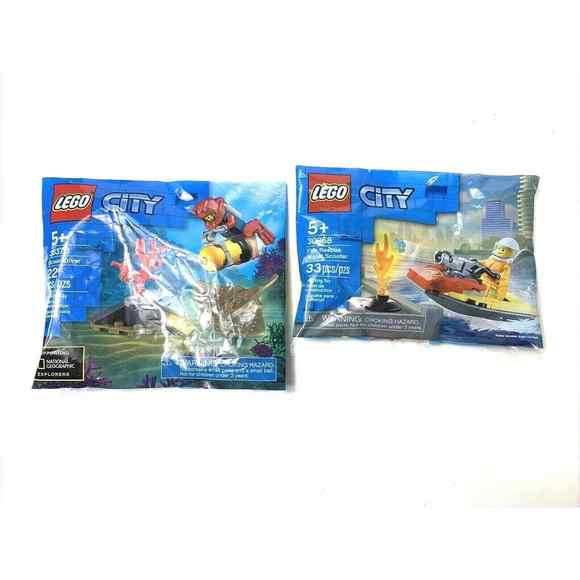 Lego City Legos Fire Rescue Ocean Diver & Water Scooter - Lot of 2 - Picture 1 of 6